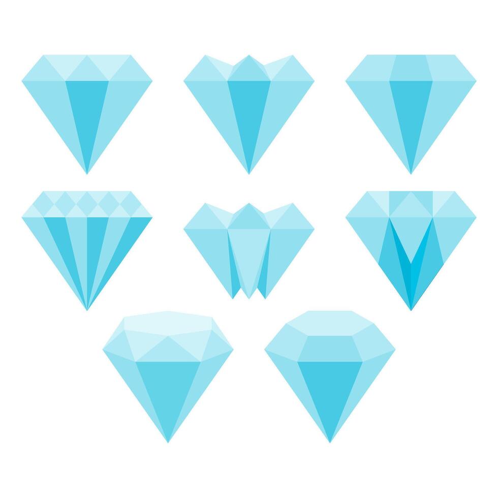 Minimalist Blue Diamond 3D model vector