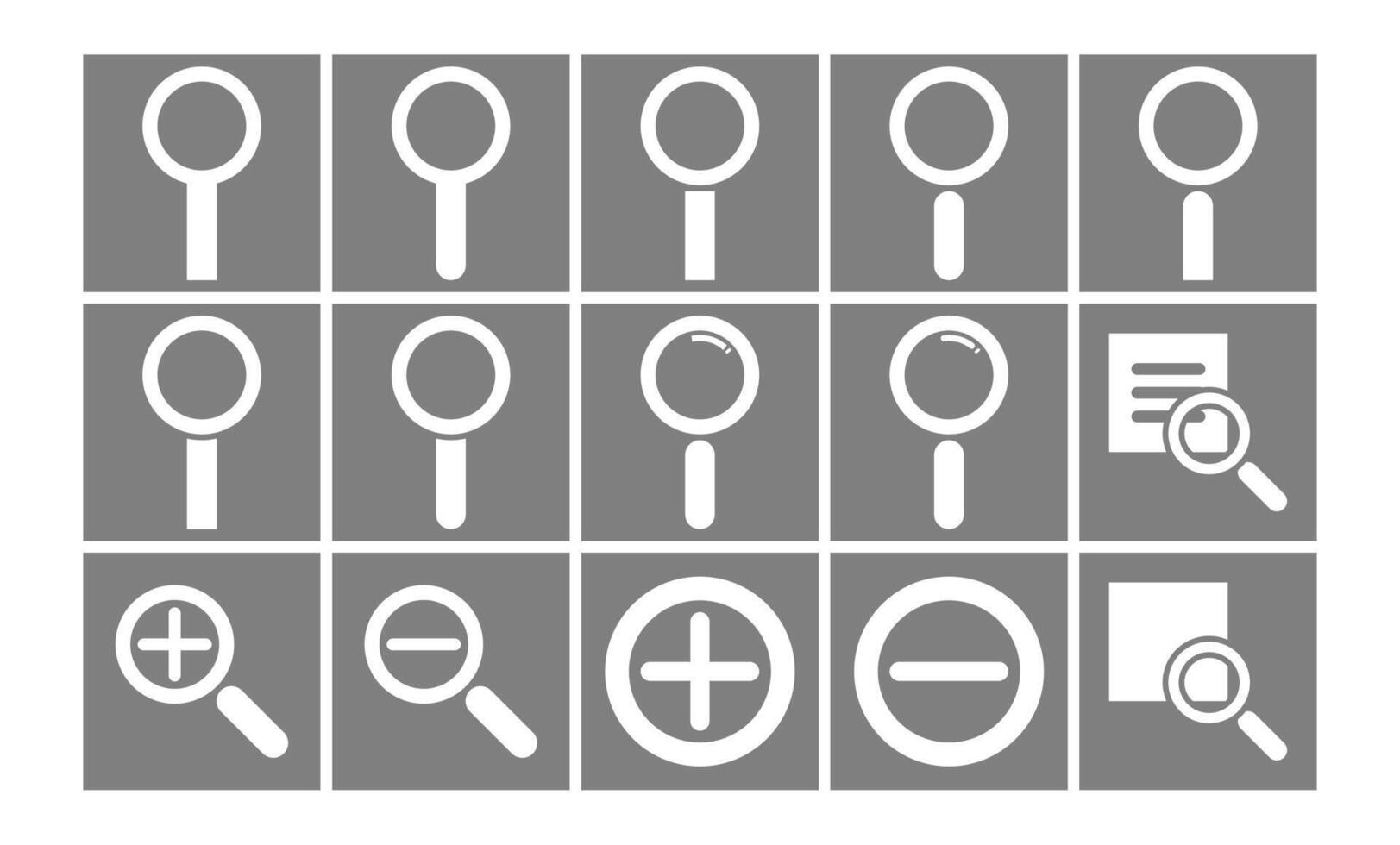 Search Icon Set with Square Shape vector