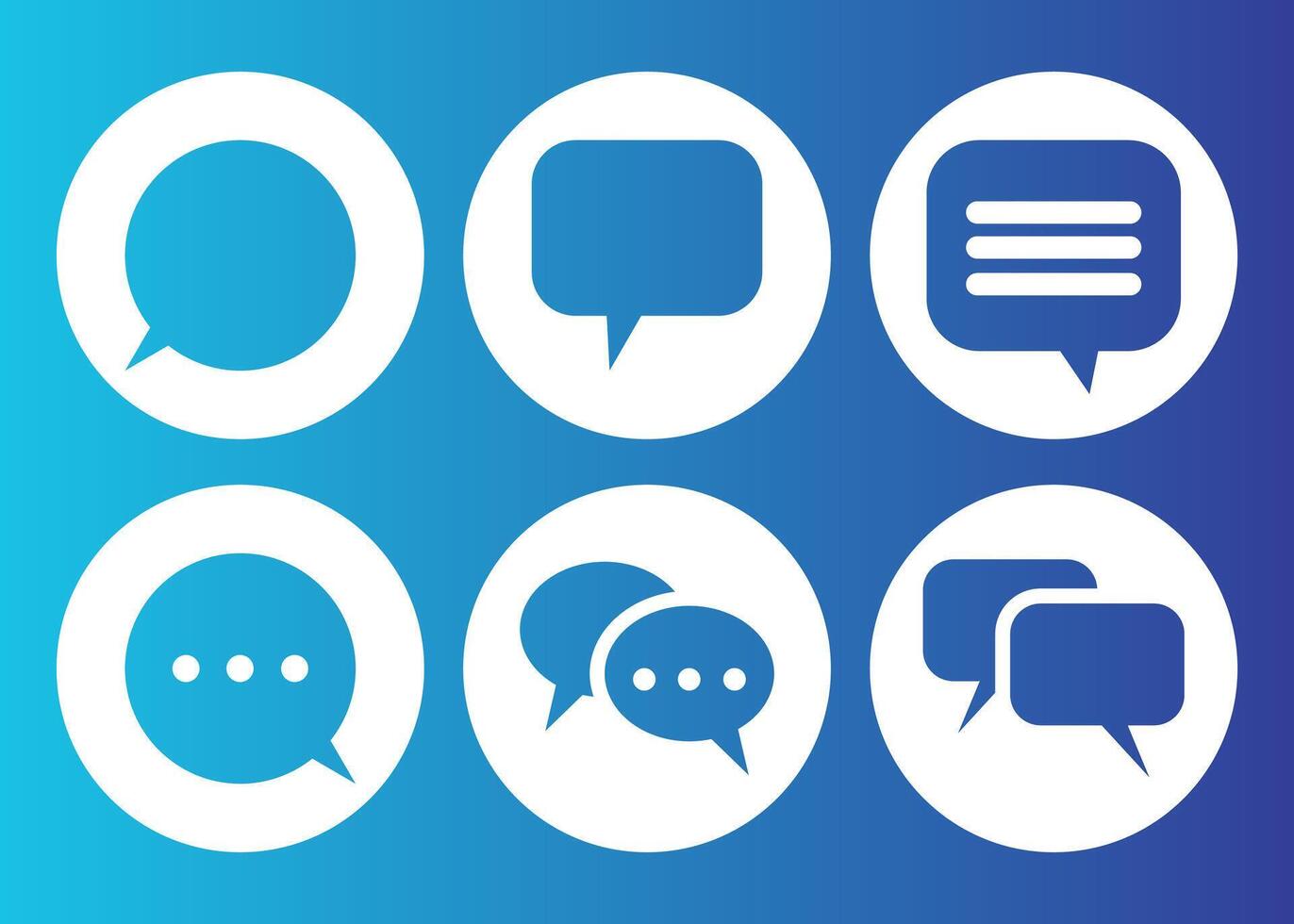 Minimalist Chat and Message Icons Print vector
