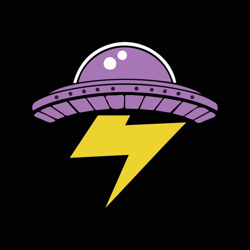 Stylish Minimal UFO T-Shirt A Unique and Trendy Design for Out-of-This-World Vibes. vector