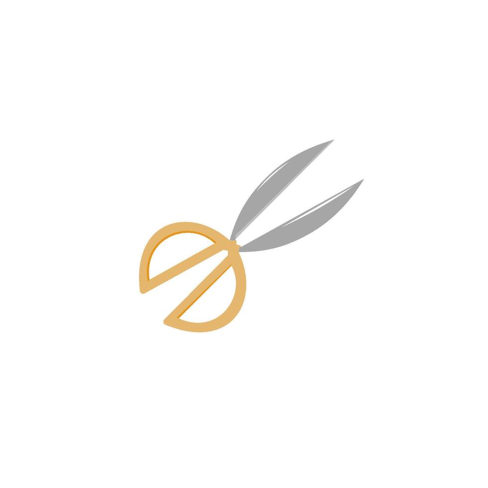 A flat illustration of a scissor vector