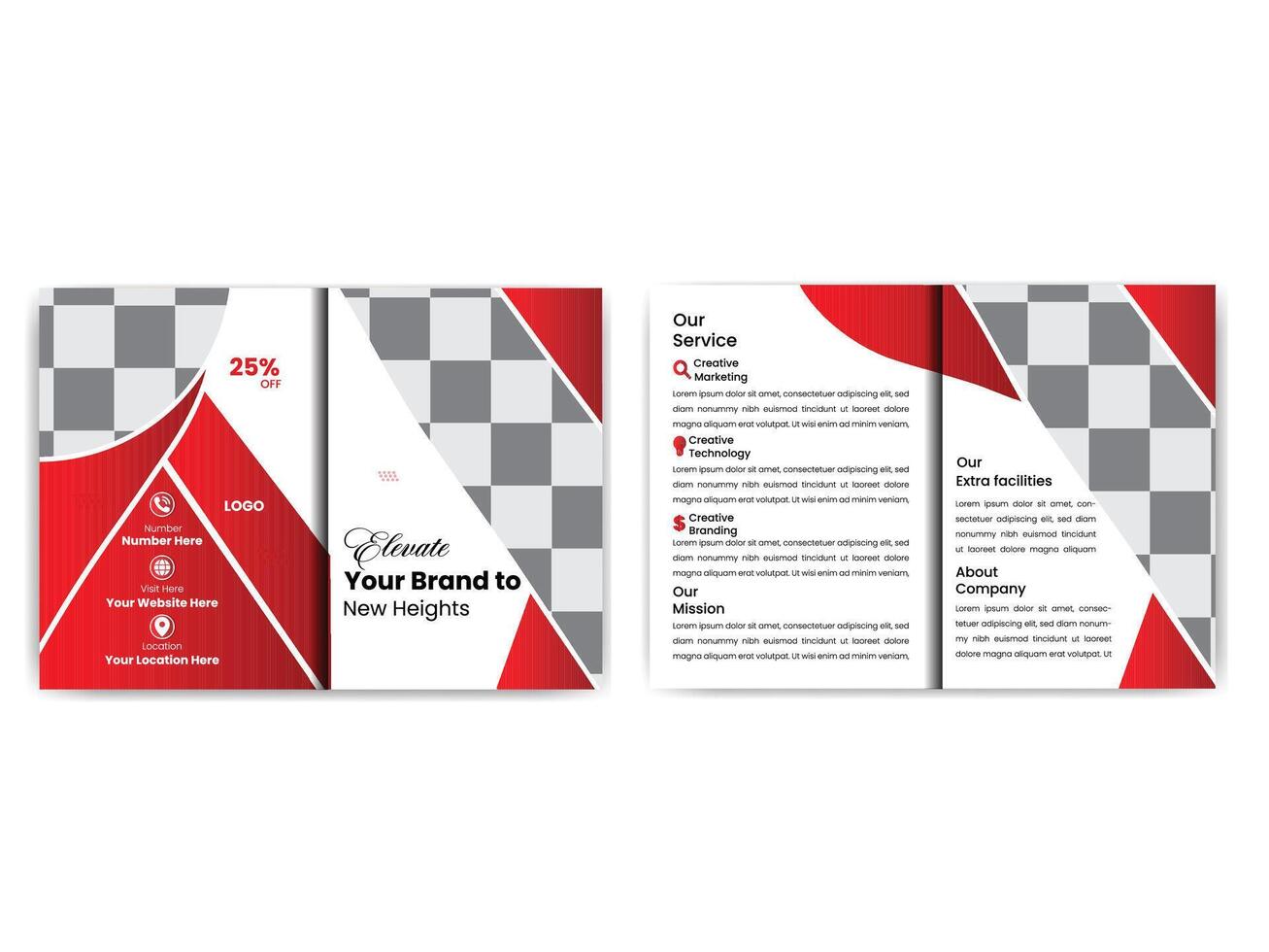 Professional Corporate bifold brochure template vector