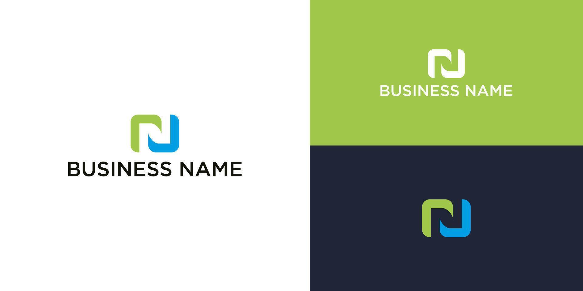 Modern N Logo Design with Intertwined Shapes, Creative Business Identity Symbol vector