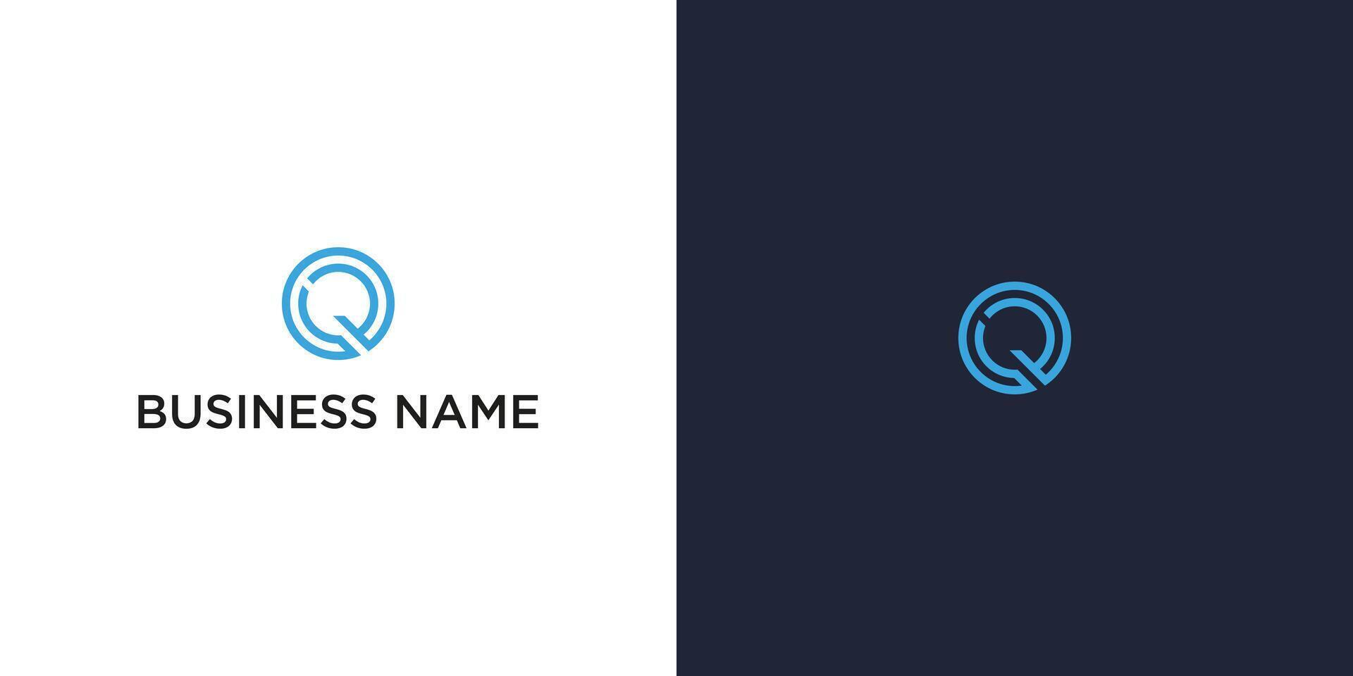 Minimalist Q Letter Logo Design on Light and Dark Backgrounds, Modern Branding Symbol for Business Identity vector