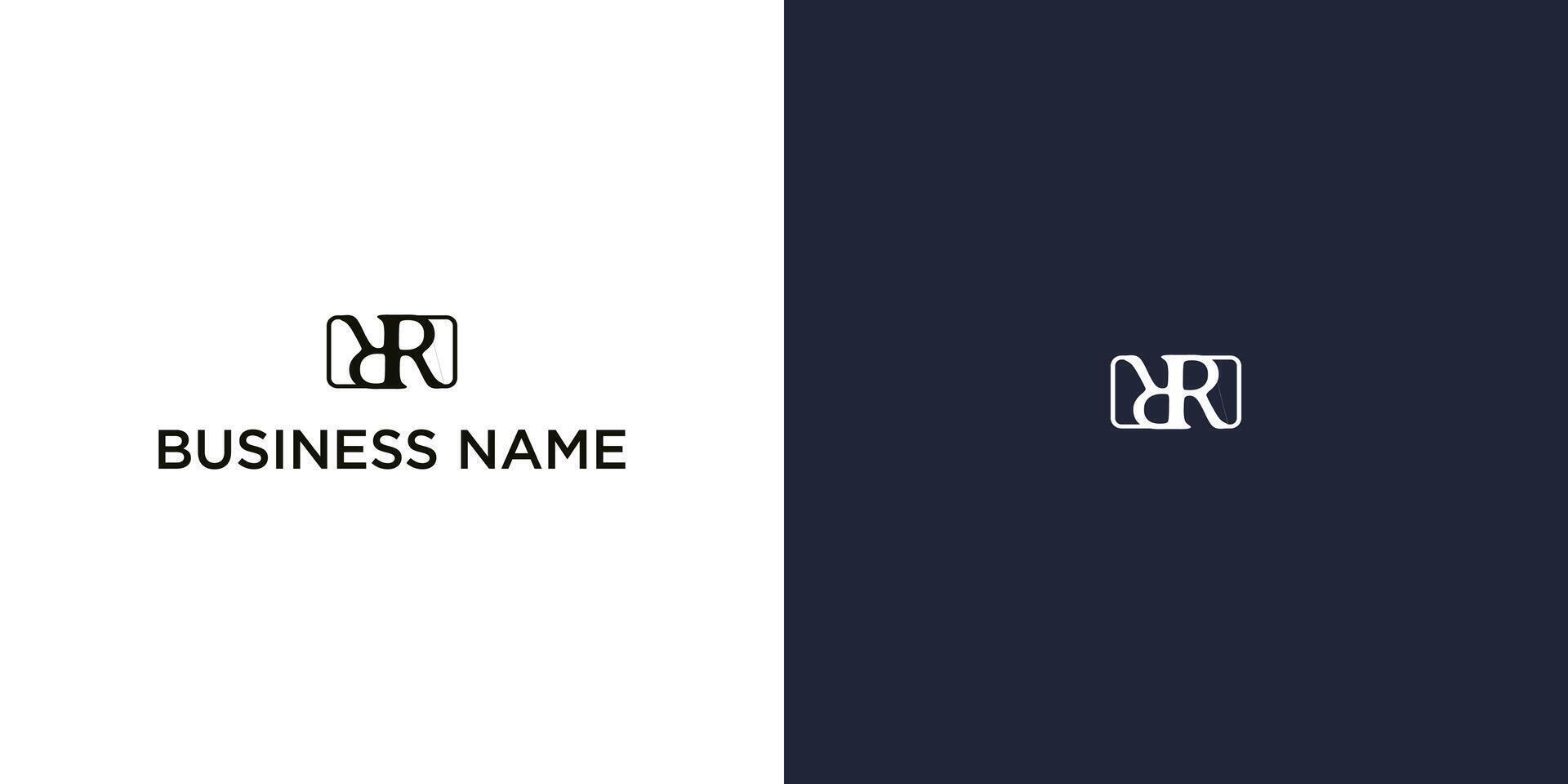 Monogram letter R logo design elegant minimal emblem for branding vector