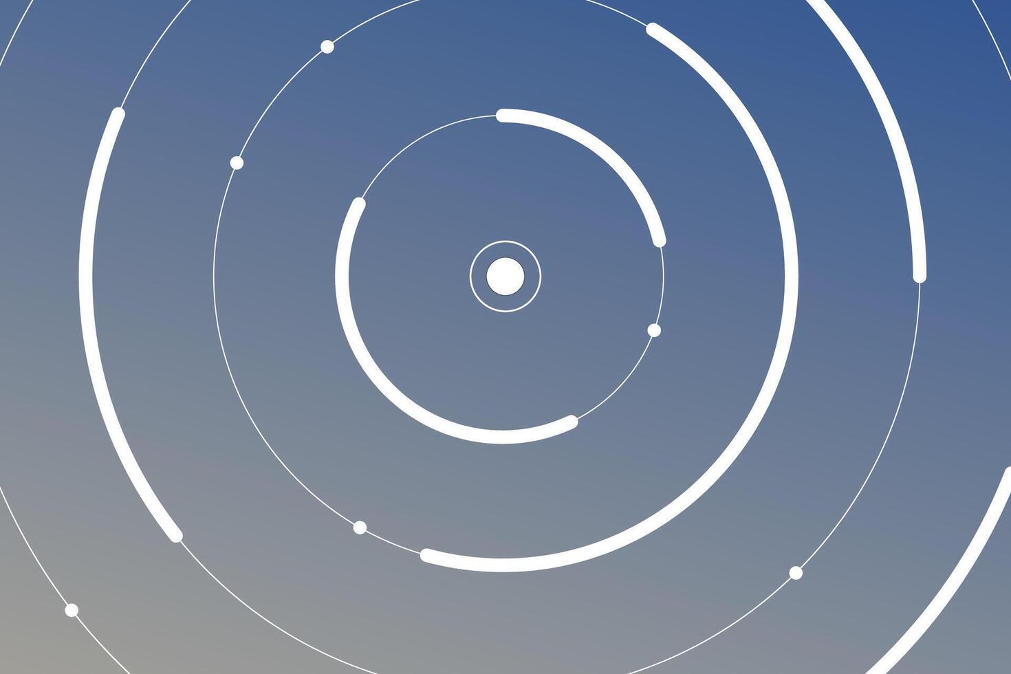 Abstract futuristic geometric background. Spiral technology background of circular lines and dot connections. Big data transmission, internet network, communication system backdrop. vector