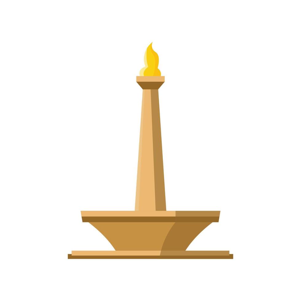 Flat Illustration of Monas Jakarta National Monument vector