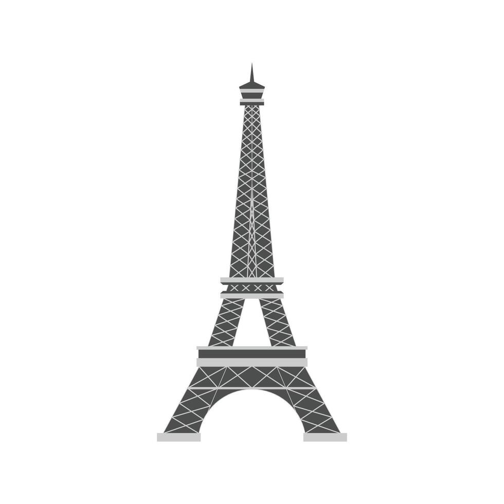 Eiffel Tower Illustration Minimalist Paris Landmark Icon vector