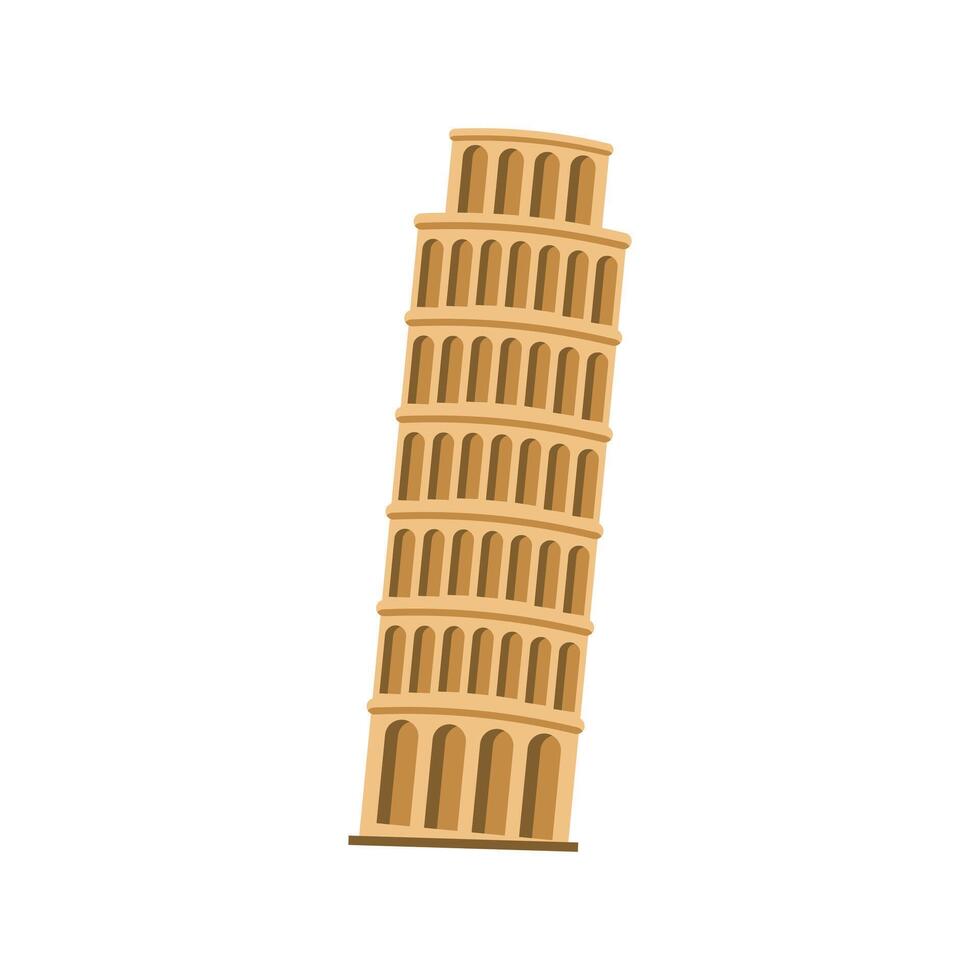 Leaning Tower of Pisa Flat Illustration vector