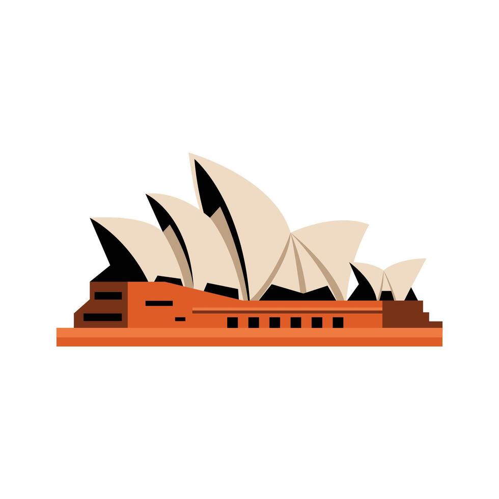 Modern architectural landmark illustration in flat style vector