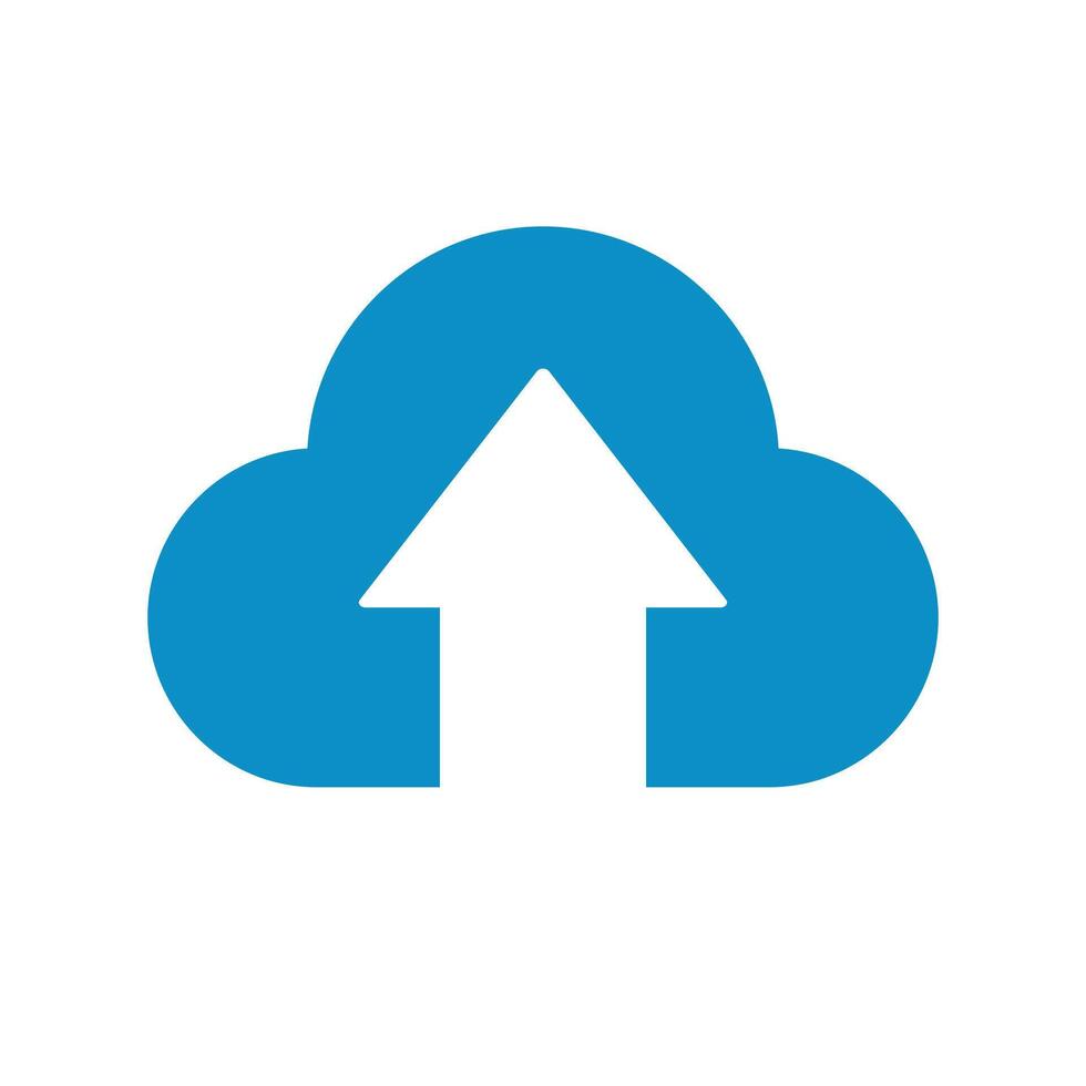 Cloud Upload Icon Symbol in Blue Digital Data Storage Concept vector