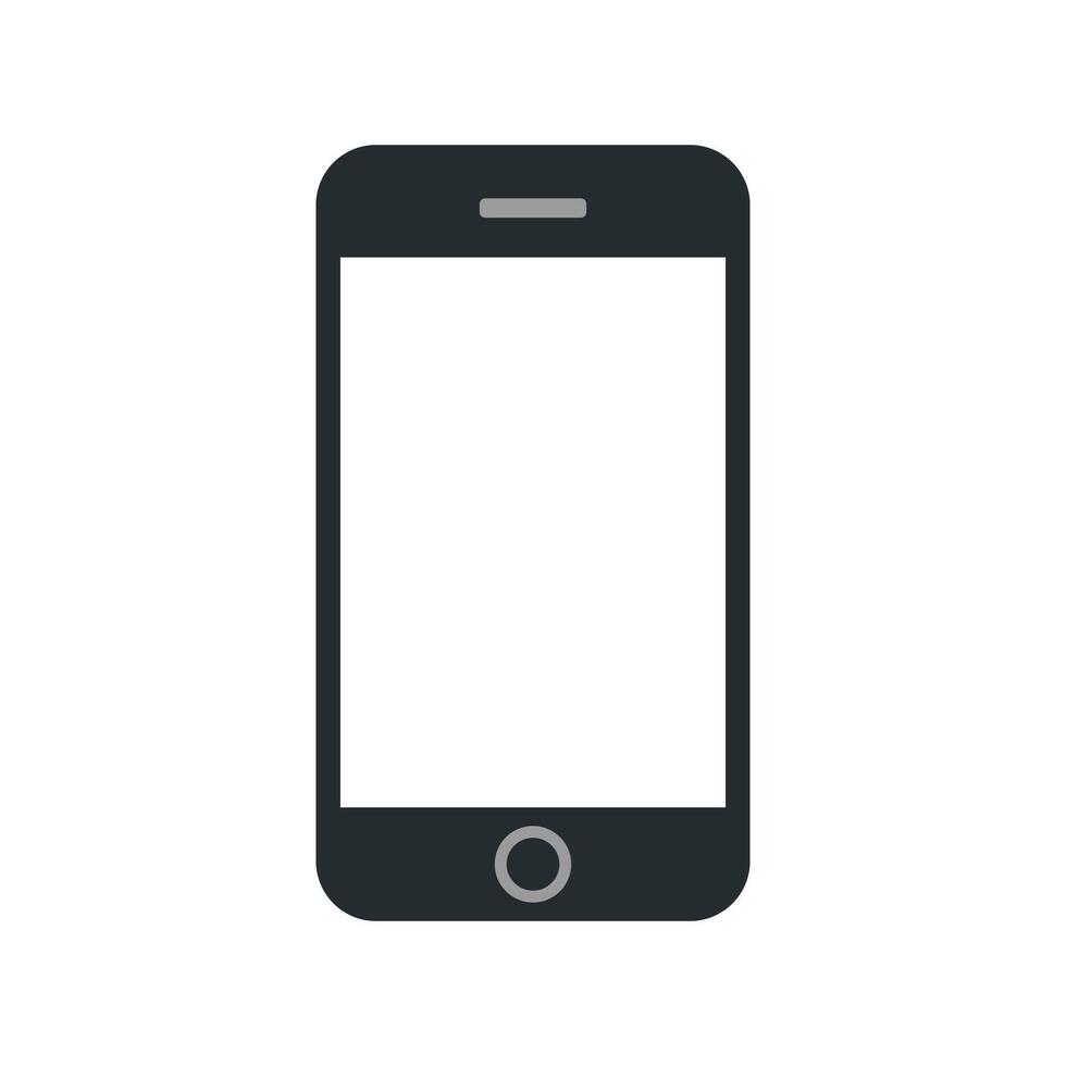 Flat smartphone icon with blank screen modern mobile phone illustration vector