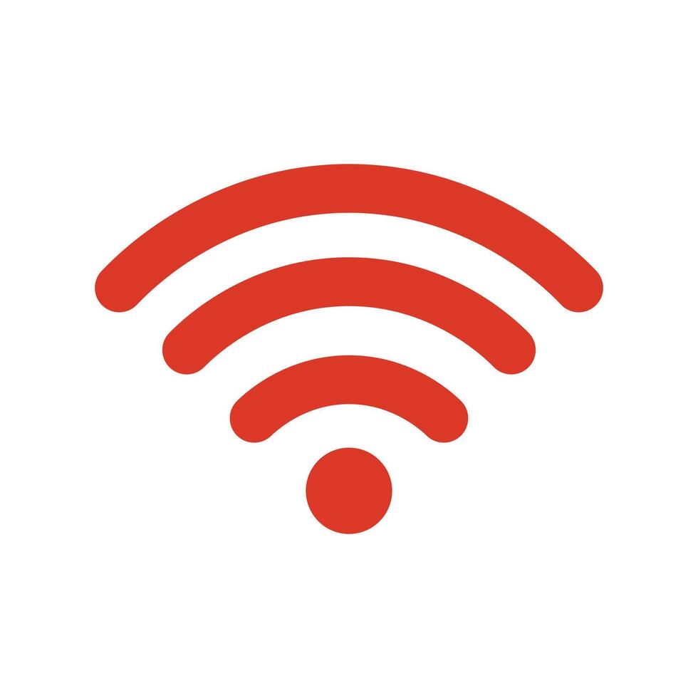 Red wifi signal icon on white background wireless internet symbol vector