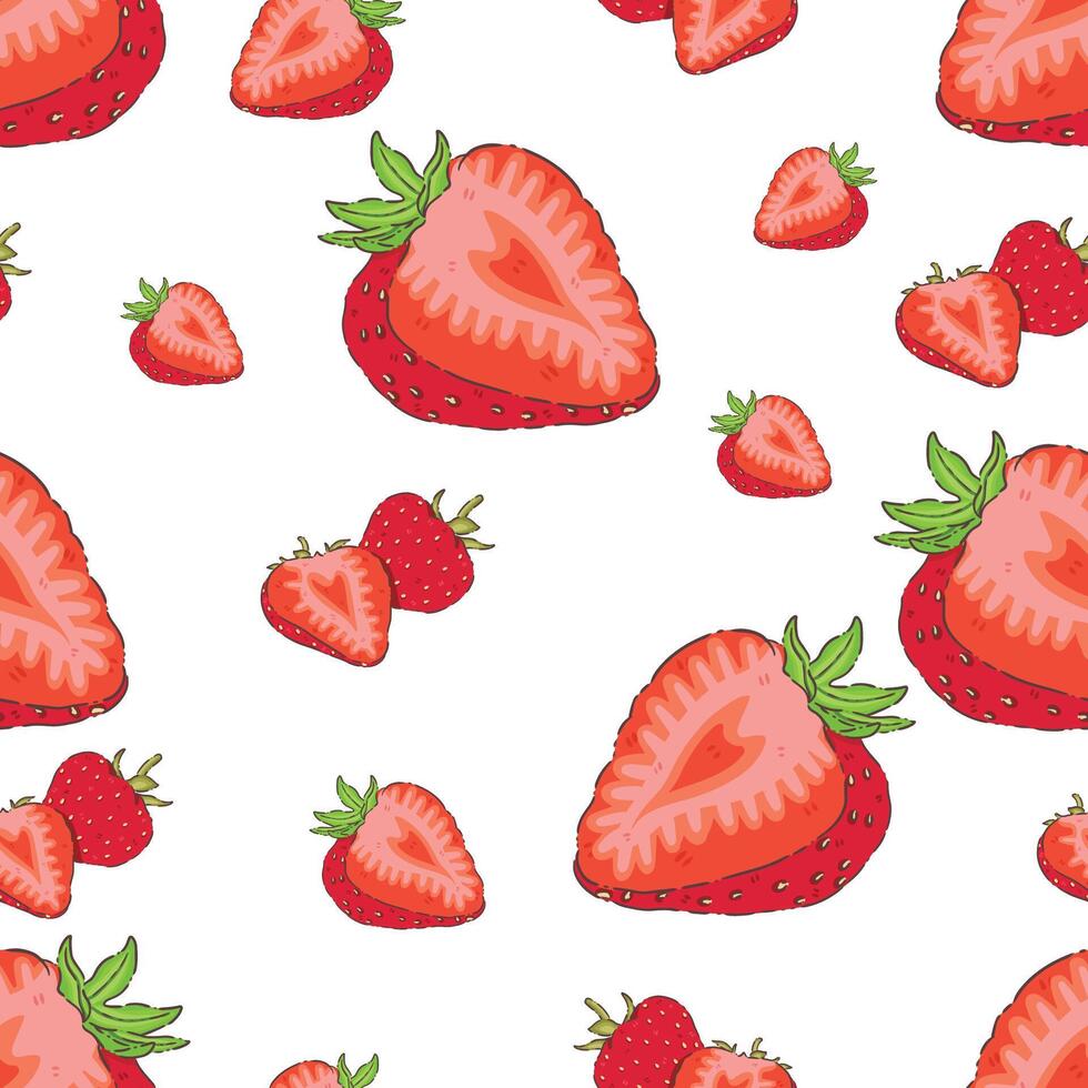 Print background strawberry vector