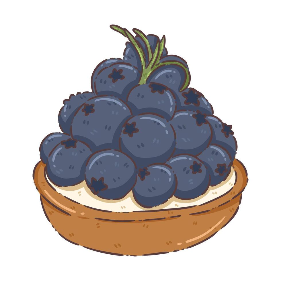 cake blueberry element vector