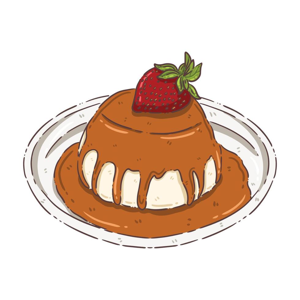 Pudding sweet food vector