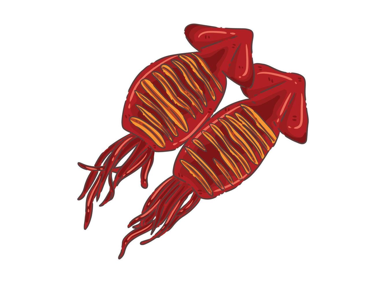 food grill squid vector