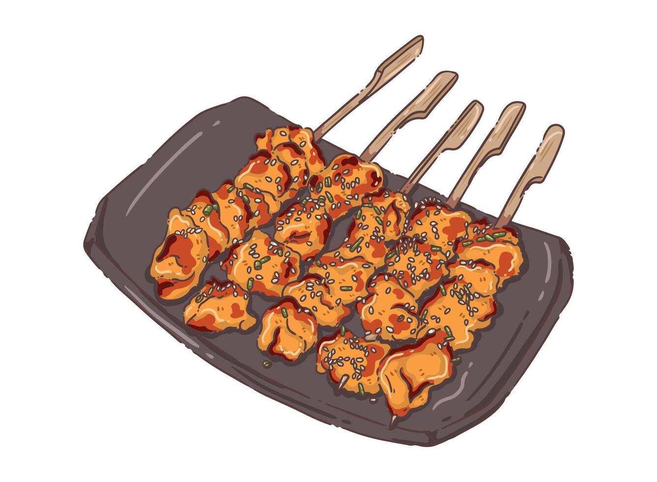 chicken grill food vector