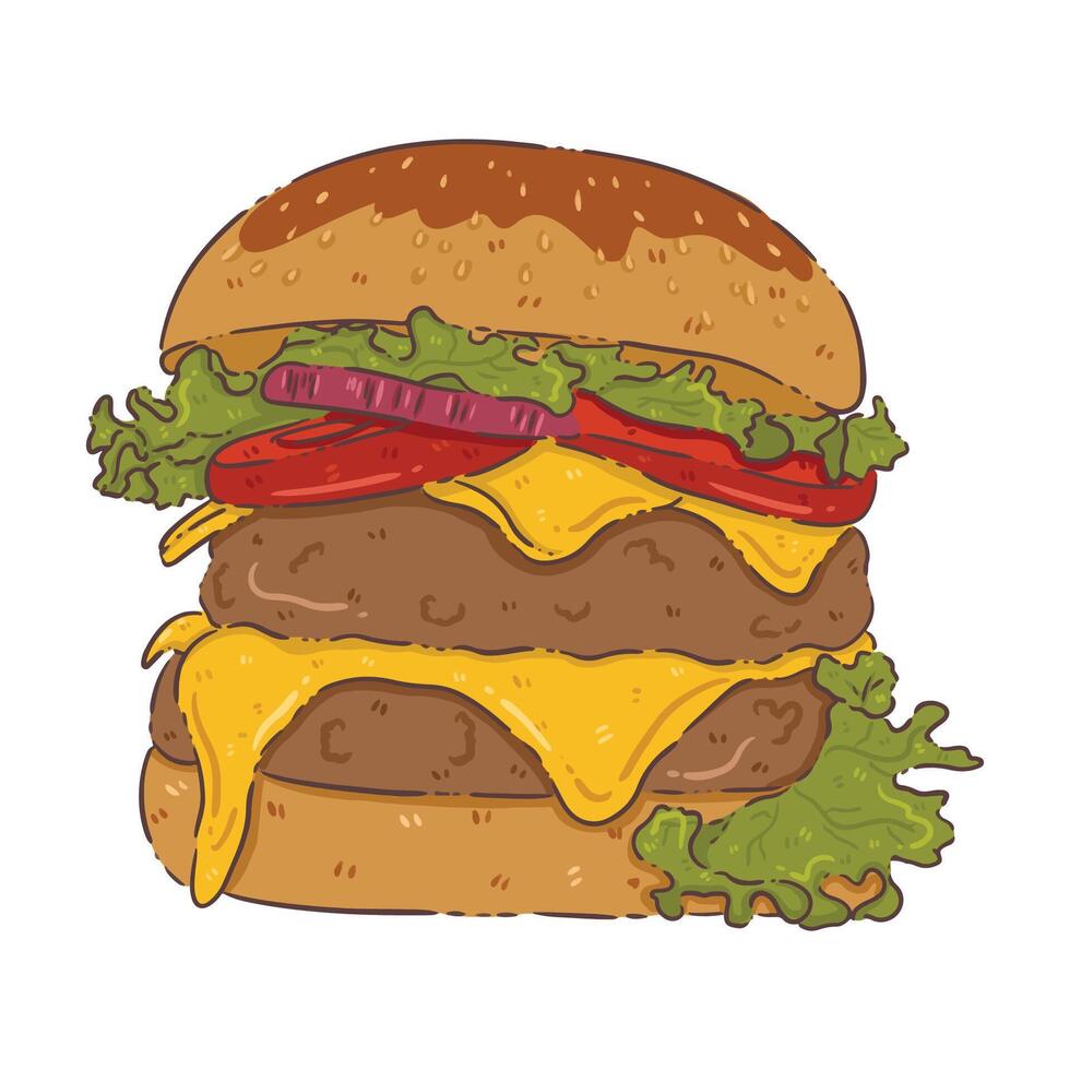 hamburger fast food vector
