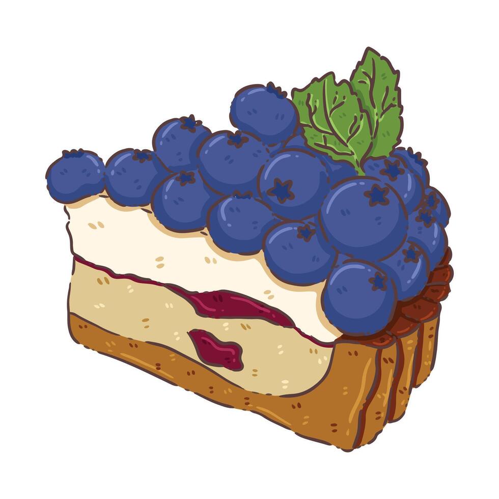 food cake blueberry vector