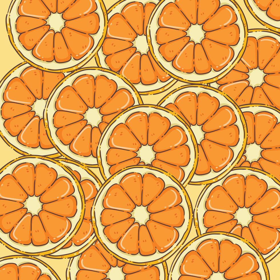 Print orange fruit background vector