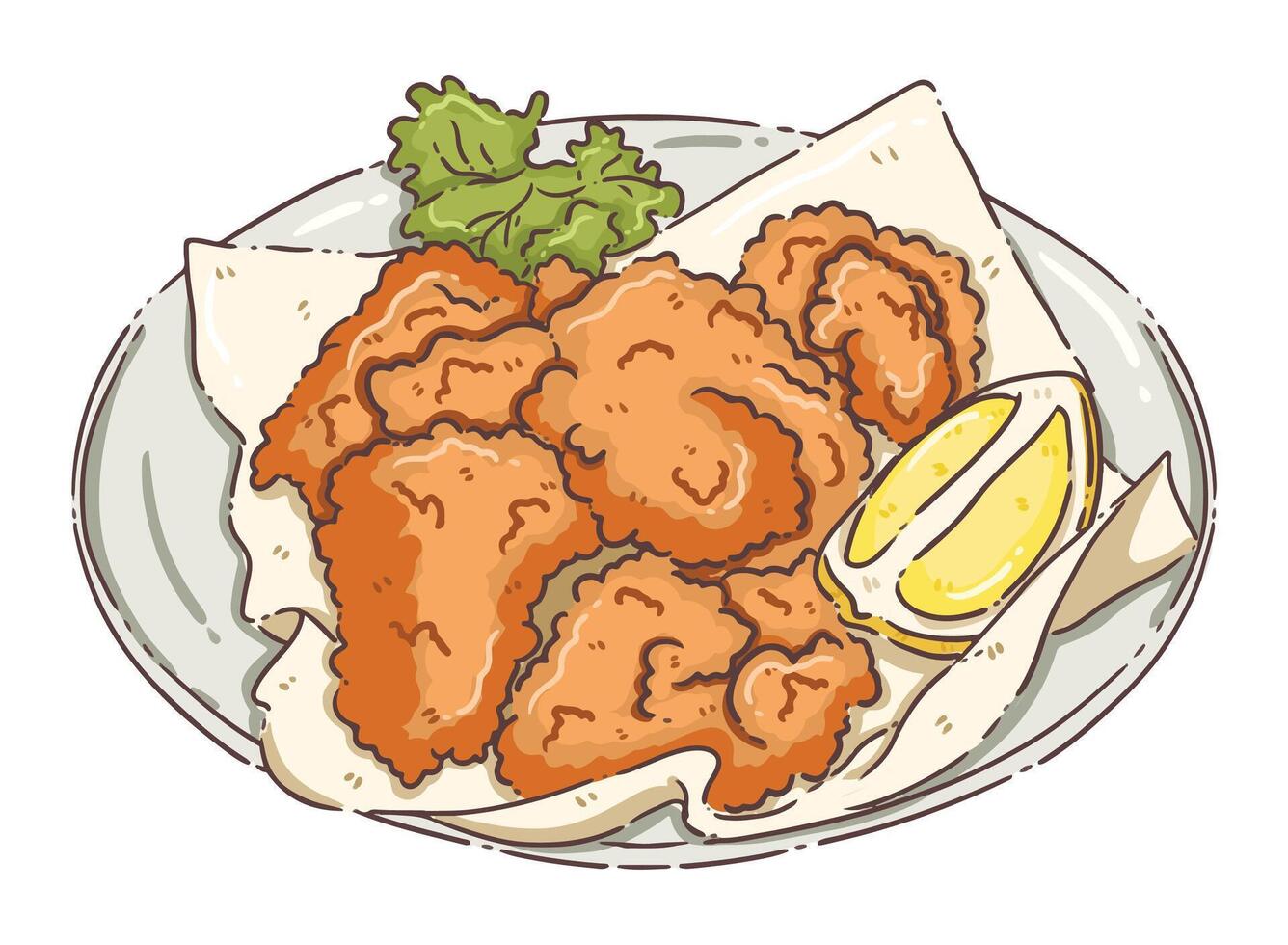 chicken fry food vector