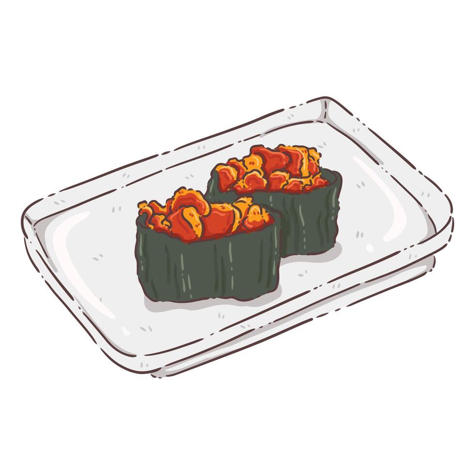 set sushi japan food vector