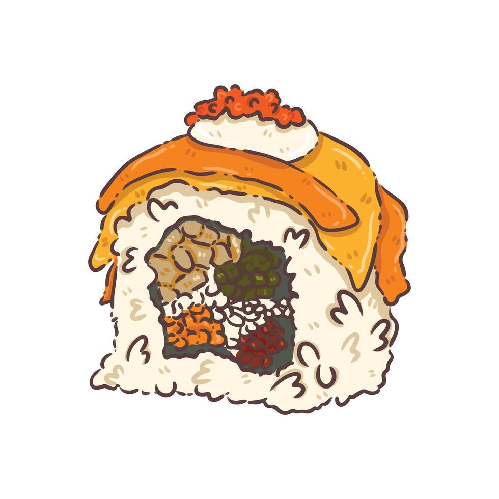 Illustration sushi japan food vector