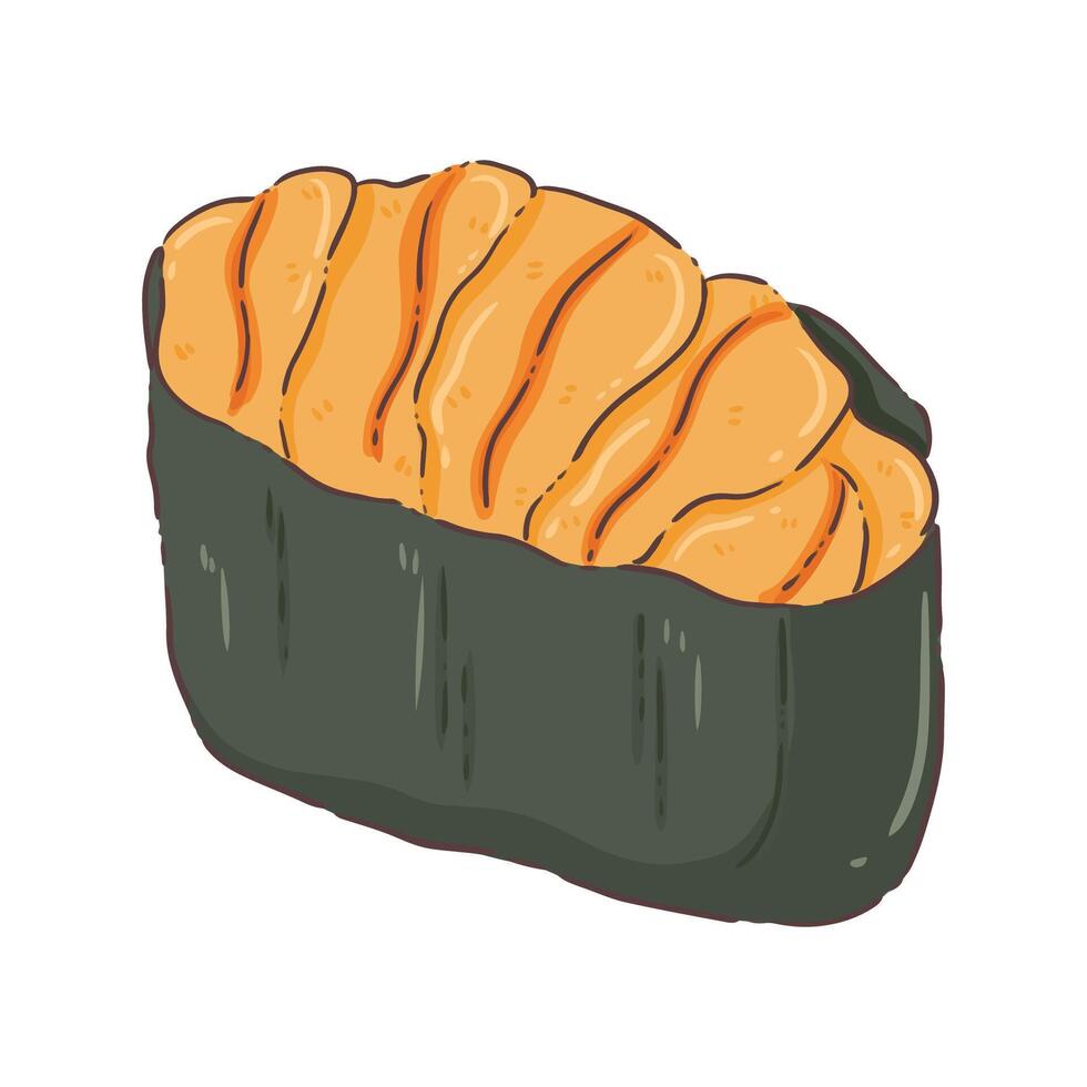 sushi japan food uni vector