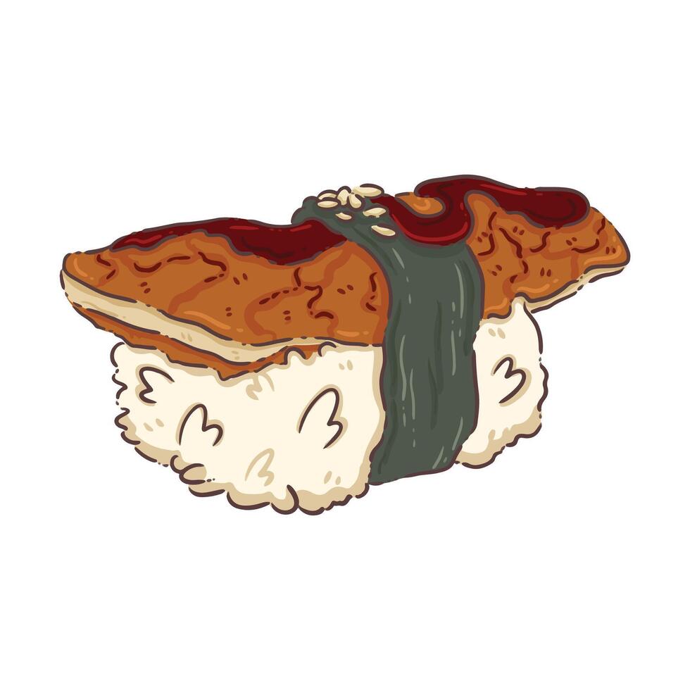 sushi japan food isolate vector
