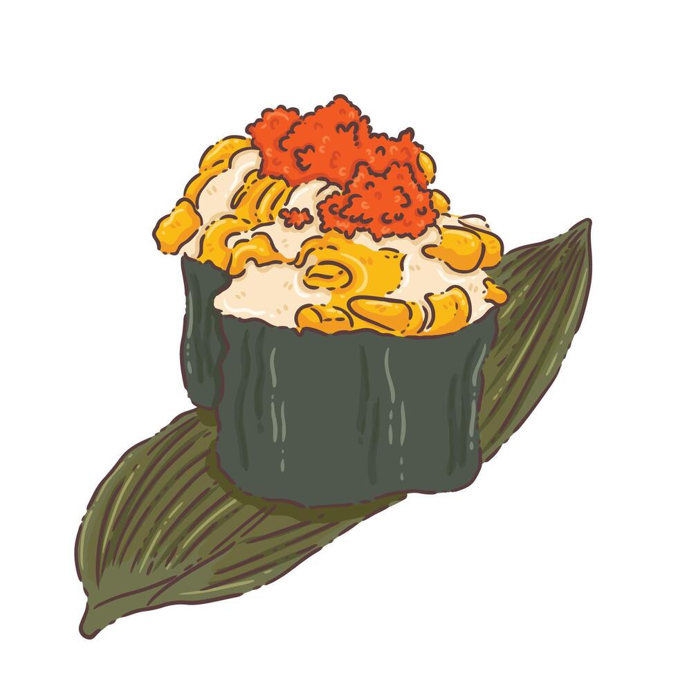 sushi food japan set vector
