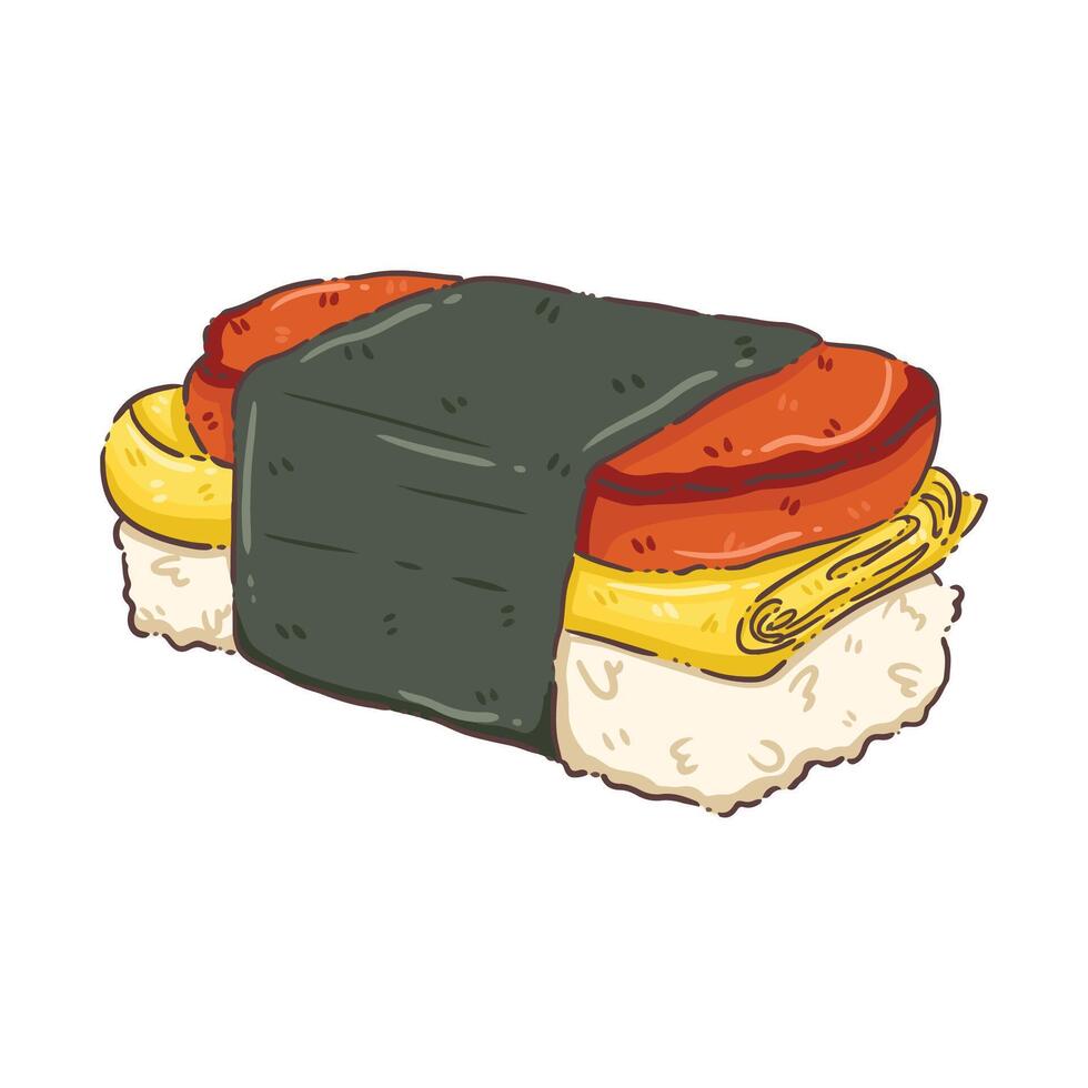 isolate sushi food japan vector