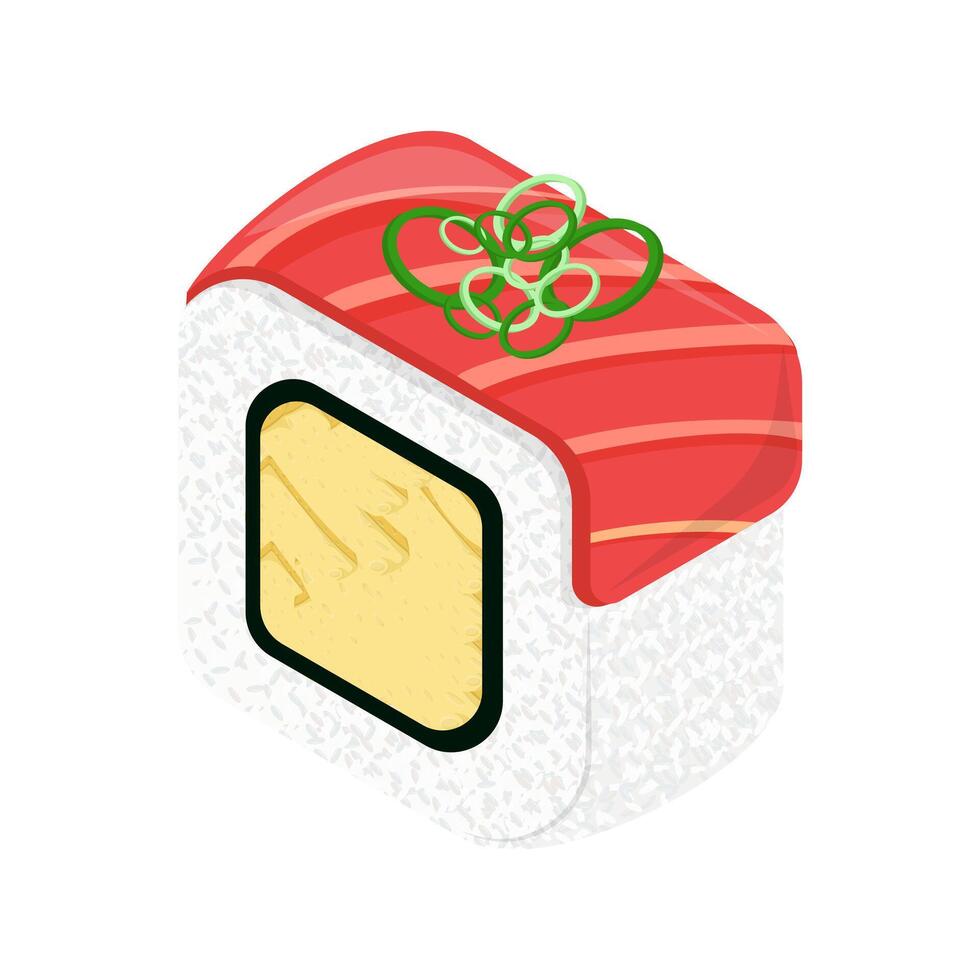 veggie sushi isometric illustration vector