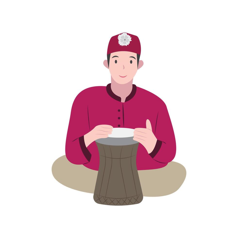 man playing drums Illustration vector