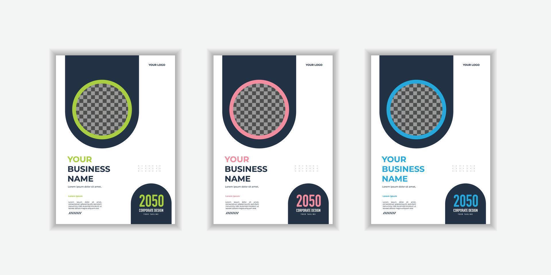 Set Corporate Book Cover Design Template in A4. Can be adapt to Brochure, Annual Report, Magazine,Poster, Business Presentation, Portfolio, Flyer, Banners vector