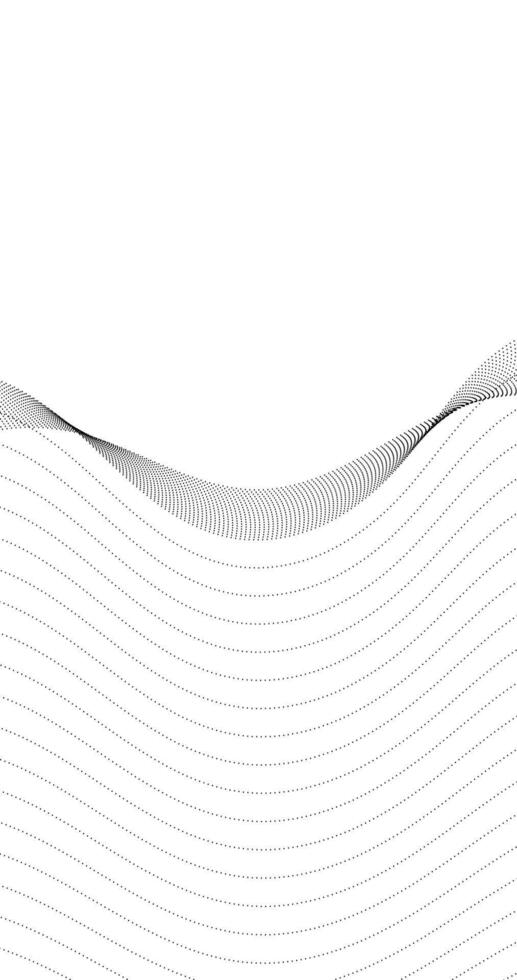 Black horizon Abstract wave of particles on vertical empty abstract background vector