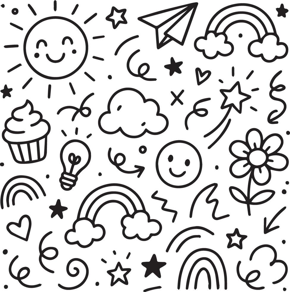 doodle art for kids vector