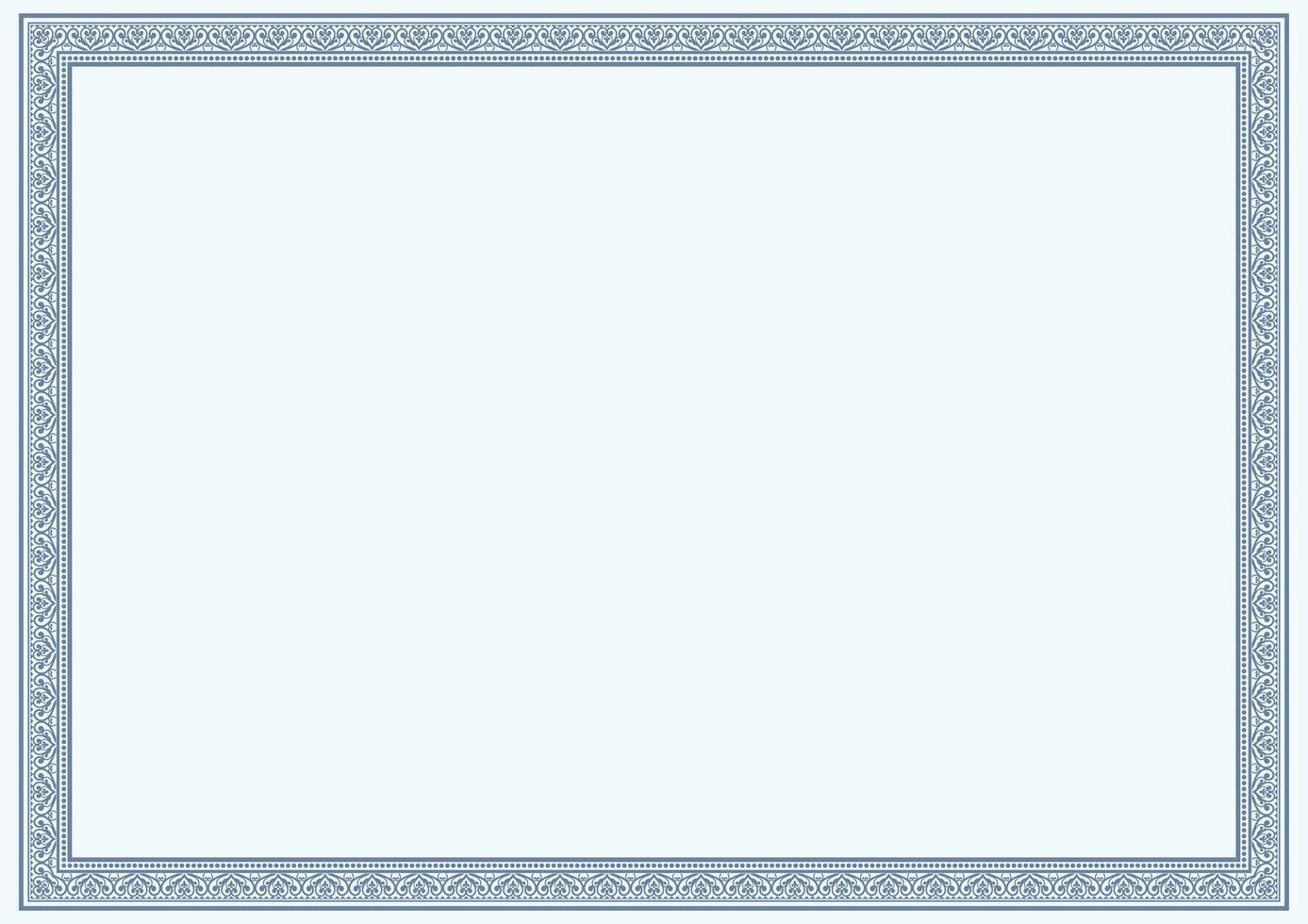 Blue Abstract Border Frame for Certificate vector