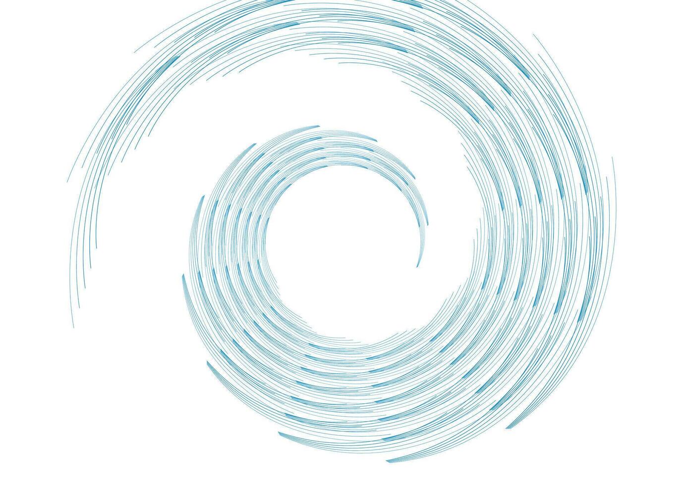 Blue circular spiral lines abstract futuristic tech background vector