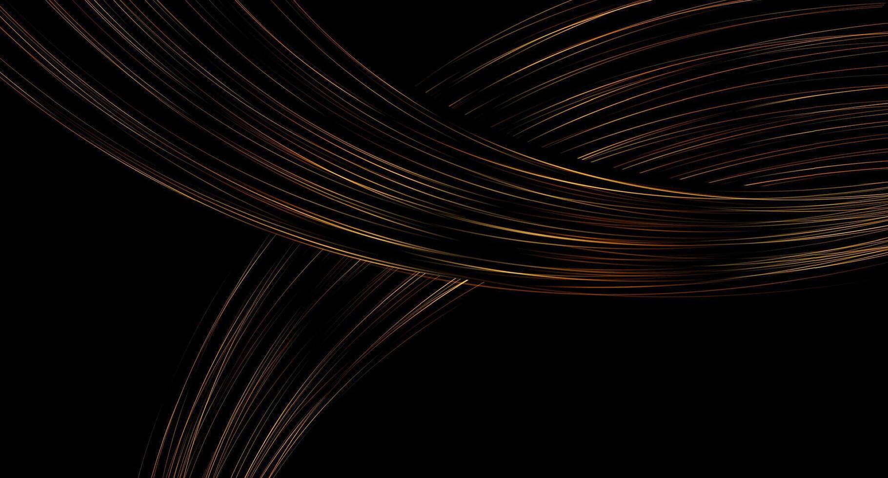 Golden wavy lines abstract elegant concept background vector