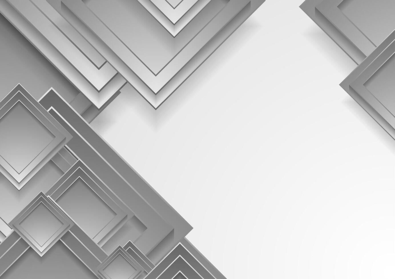 Abstract gray tech geometric squares on white background vector