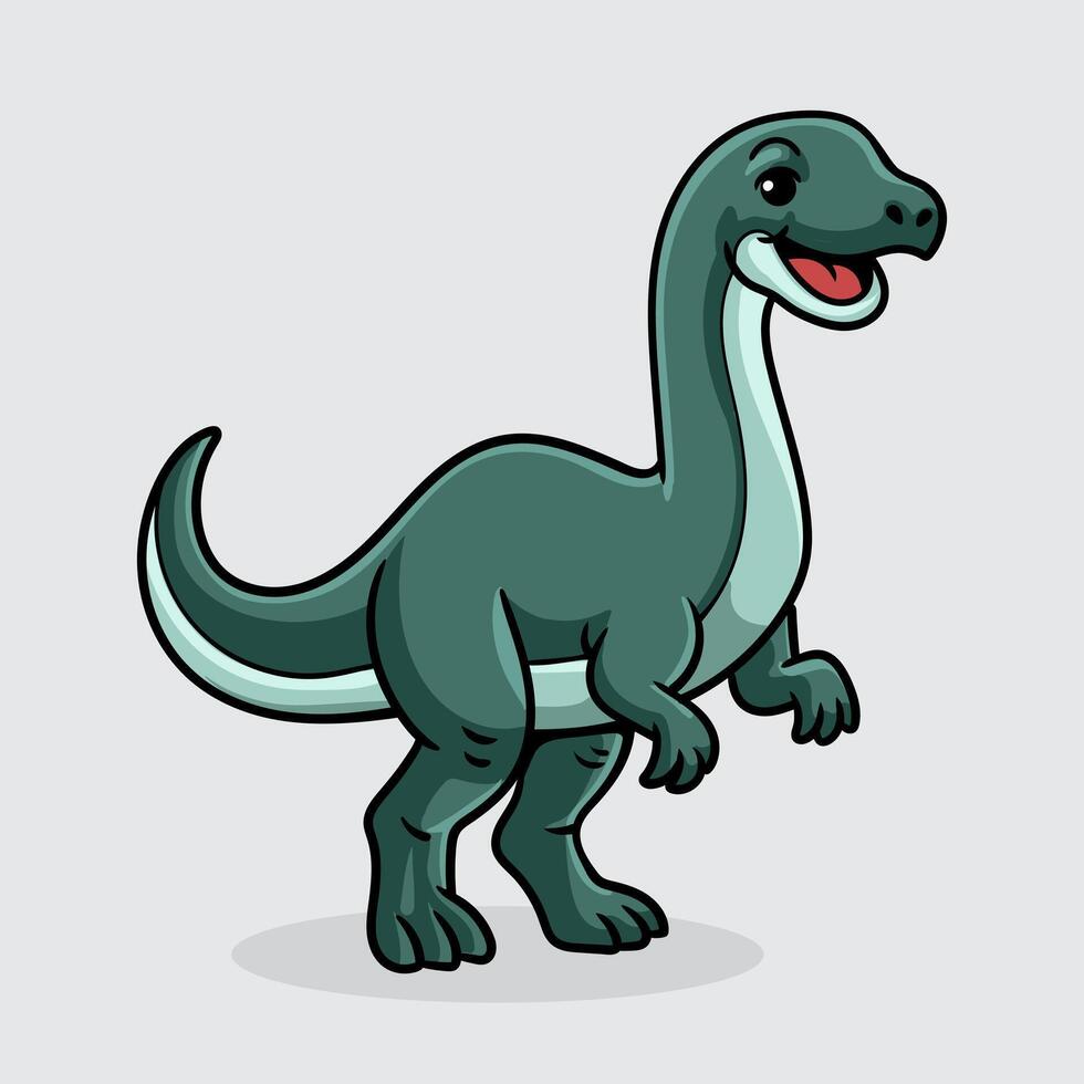 Cute Asylosaurus Dinosaur isolated cartoon illustration with light background vector