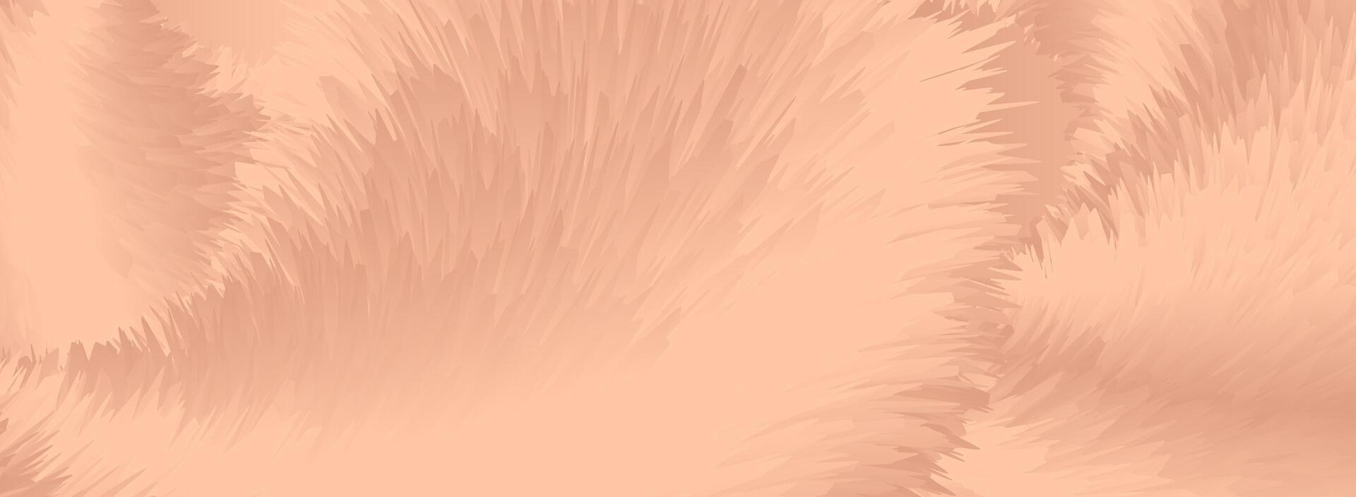 Abstract fluffy fuzz peach pink orange waves banner design vector