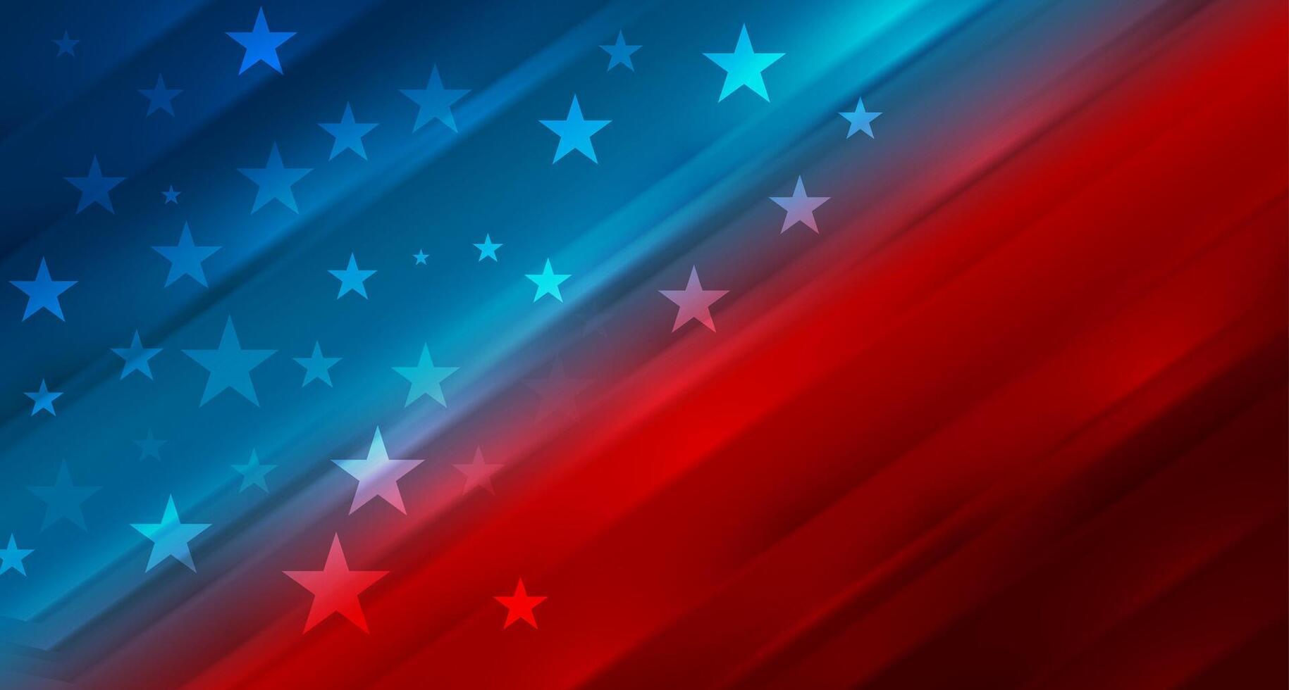 Blue red concept smooth USA flag abstract background vector