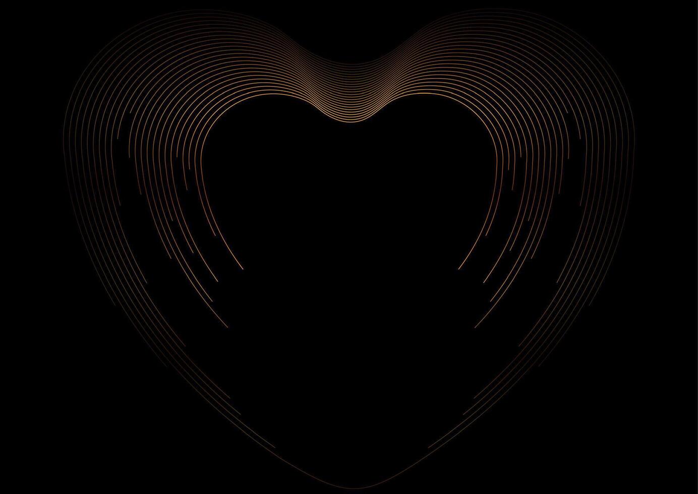 Luxury golden Valentines Day background with linear heart vector