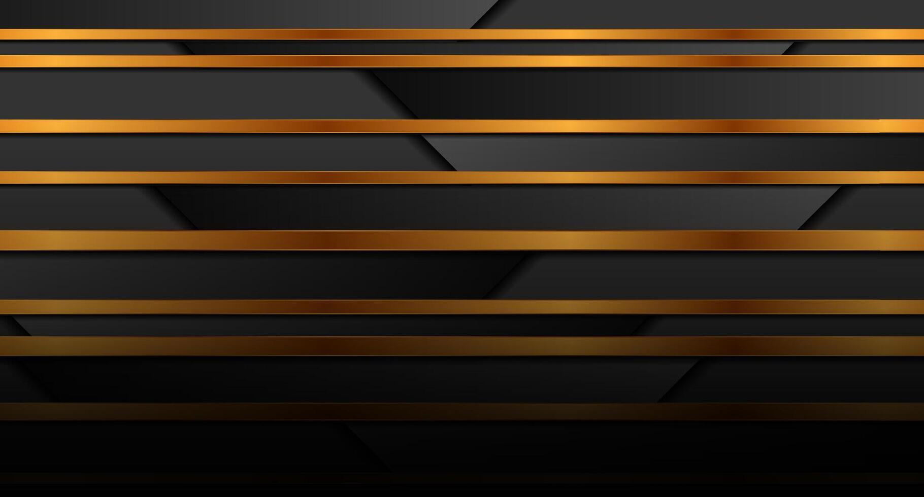 Black and golden tech geometric background vector