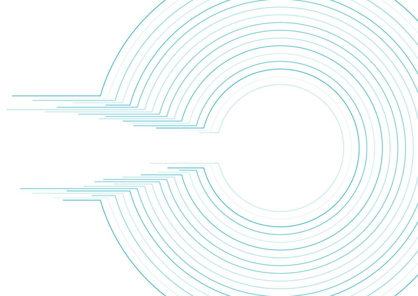Blue circular lines abstract tech background vector