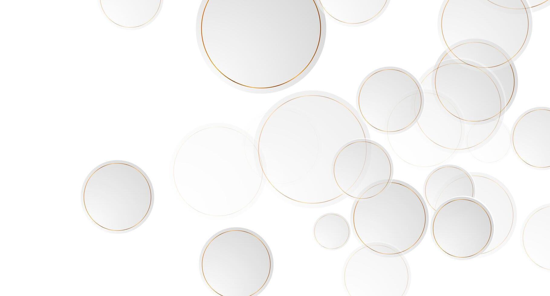 Grey and golden circles abstract geometric background vector