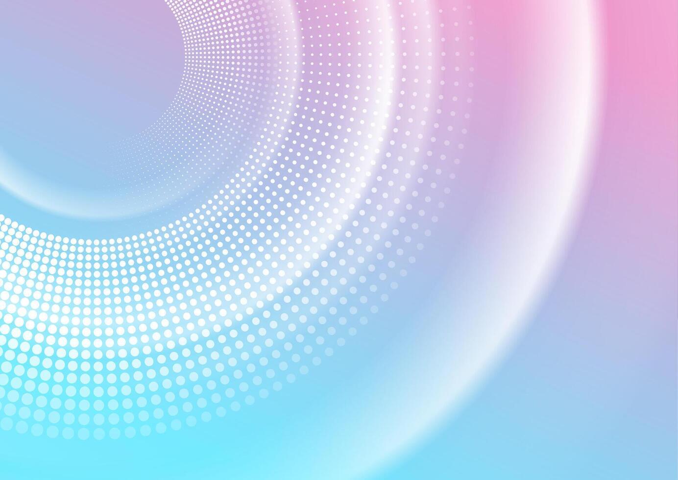 Blue pink smooth blurred circles and halftone abstract background vector