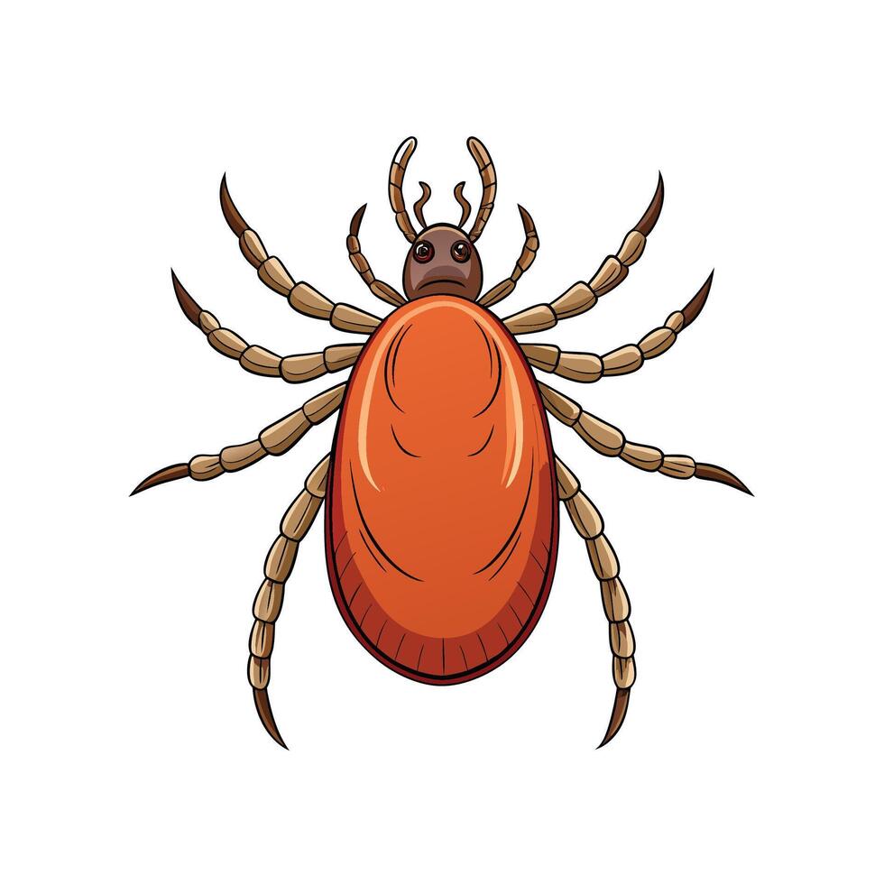 Cartoon tick on a white background illustration vector